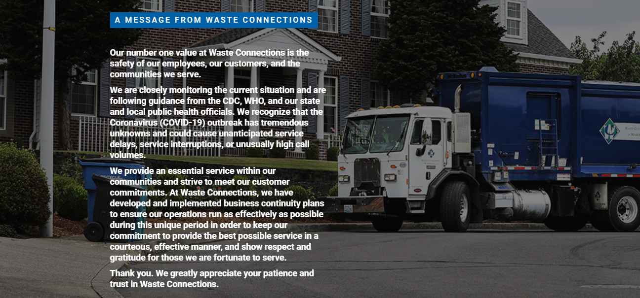 News – Waste Connections Of Washington, Inc.